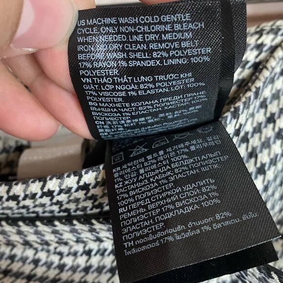 H&M Black & White Houndstooth Print Mini Pencil Skirt Size 12 - Picture 6 of 6